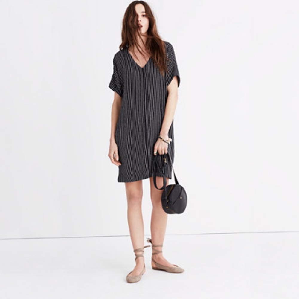 Madewell Novel Dress. Chalkboard Stripe. NWT.